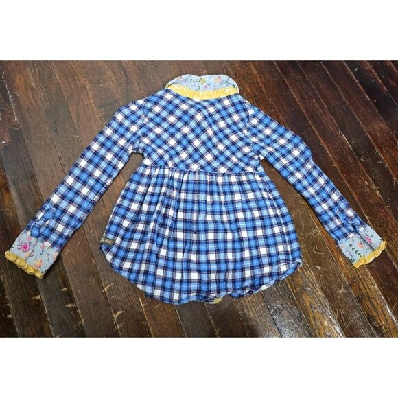 Matilda Jane Make Believe Floating Away Plaid Button Up Shirt size 6 - Picture 5 of 6